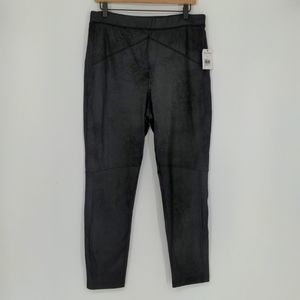 Free People Women's Midnight Vegan Suede Skinny Pants Size Large Pull On Legging